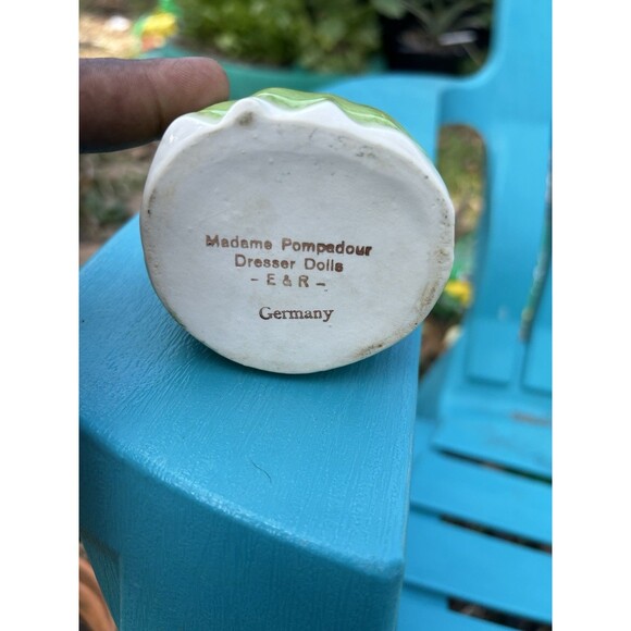 Antique Madame Pompadour Dresser Doll E&R Germany Trinket Powder Box Porcelain - Picture 6 of 9